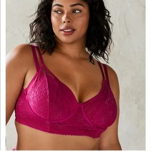 NWT Torrid 1X Strappy Underwire Loungeline Bralette Fuchsia
